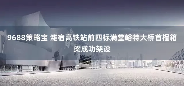 9688策略宝 潍宿高铁站前四标满堂峪特大桥首榀箱梁成功架设